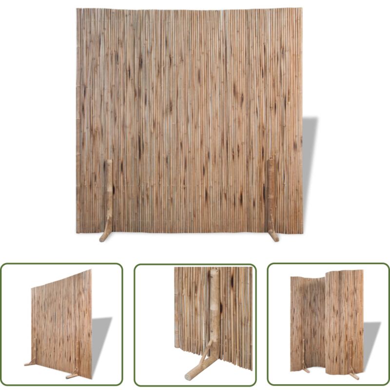 The Living Store Bambuszaun 180×170 cm - Bambuszäunen - Gartenzaun - Terrassenzaun - Raumteiler - Flexible Zaunanlage