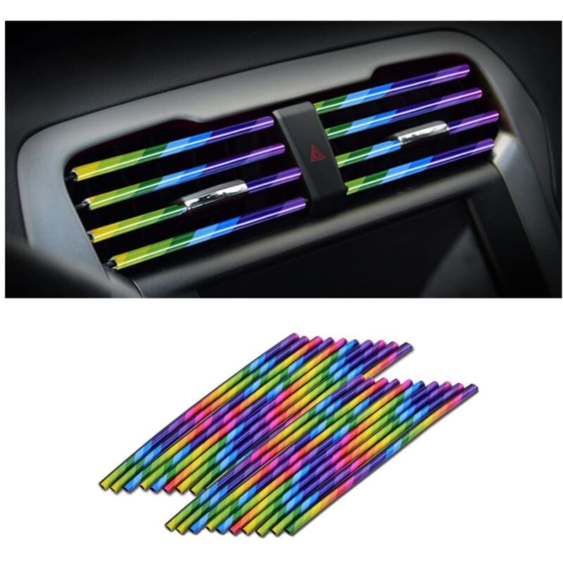 Dekorative Leisten für Auto-Klimaanlagen, farbig, 0,4 x 20 cm, 20 Leisten, universelle dekorative Leisten für Auto-Klimaanlagen