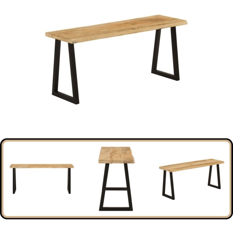 Bank Baumkante 105 cm Massivholz Mango - Sitzbank - Mangoholz - Gartenbank - Wohnzimmersitzgelegenheit - Industrielle Bank