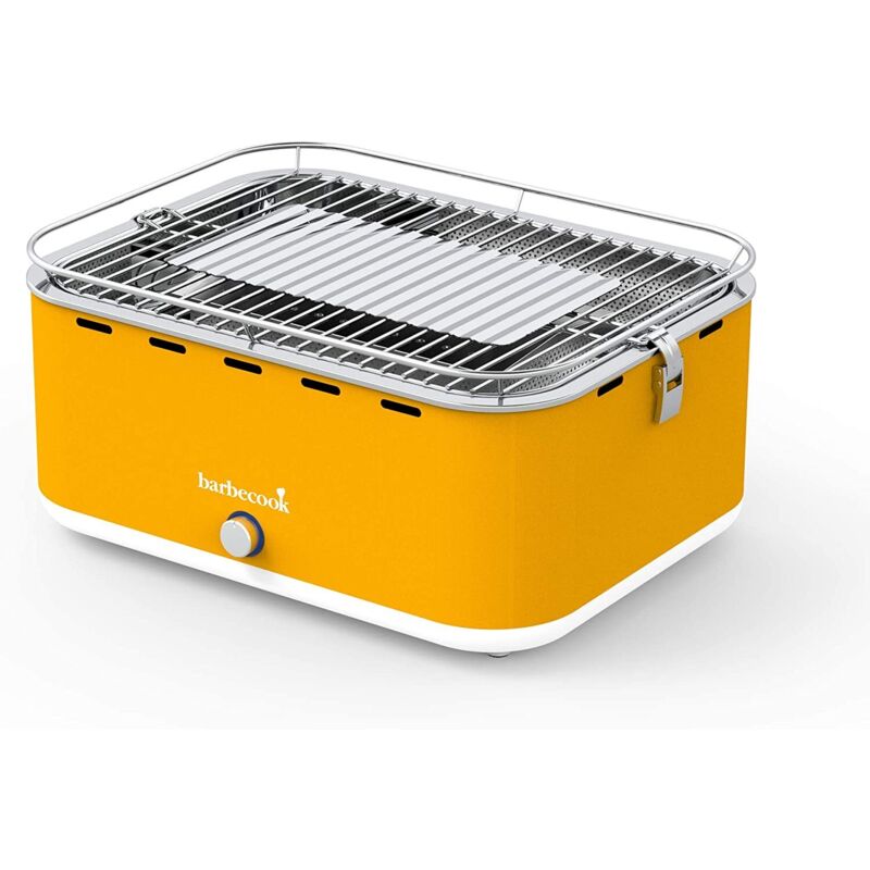 Barbecook - Gelber tragbarer holzkohlegrill mit abdeckung 223.5925.000