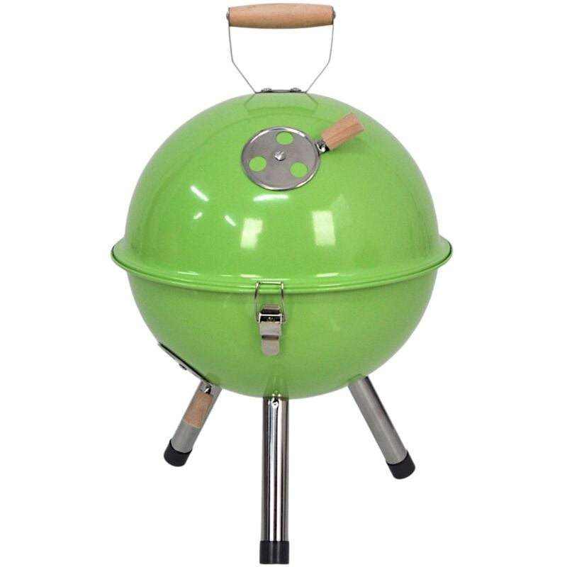 Buri - Barbecue Kugel-Tischgrill Campinggrill Picknickgrill Holzkohlegrill Standgrill - grün