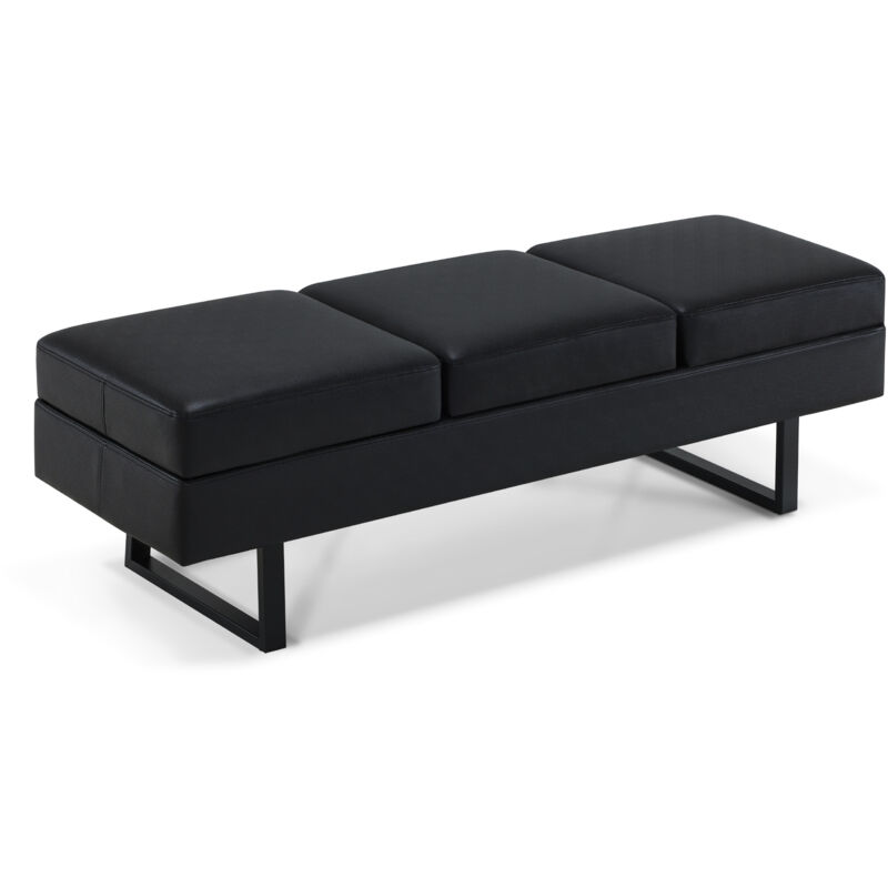 Barberpub - 3-Sitzer Sitzbank für Friseursalon, Breite 153 cm, Wartebank Friseur, Polsterbank Schlafzimmer, Bettbank für Wohnzimmer, Schuhbank
