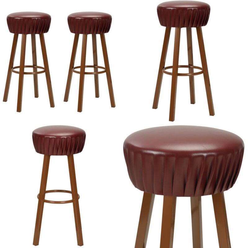 Vidaxl - Barhocker 2 Stk. Braun Kunstleder - Industrieller Barhocker - Vintage Barstühle - Barhocker Set - Kunstleder Barstühle - Stahleinrichtung