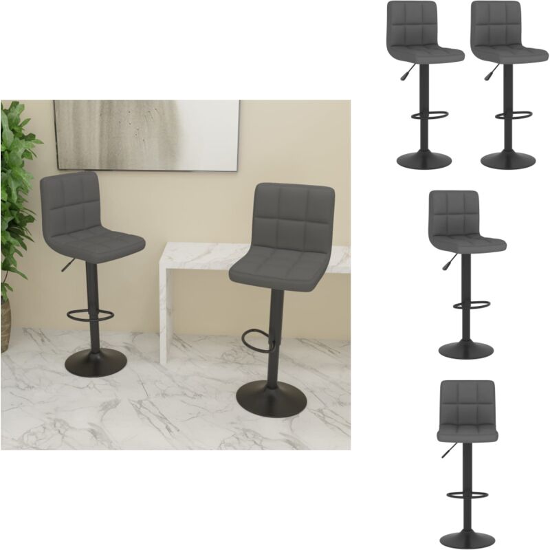 Barhocker 2 Stk. Dunkelgrau Stoff - Barhocker - Küchenhocker - Esszimmerstühle - Drehbare Barhocker - Höhenverstellbarer Stuhl
