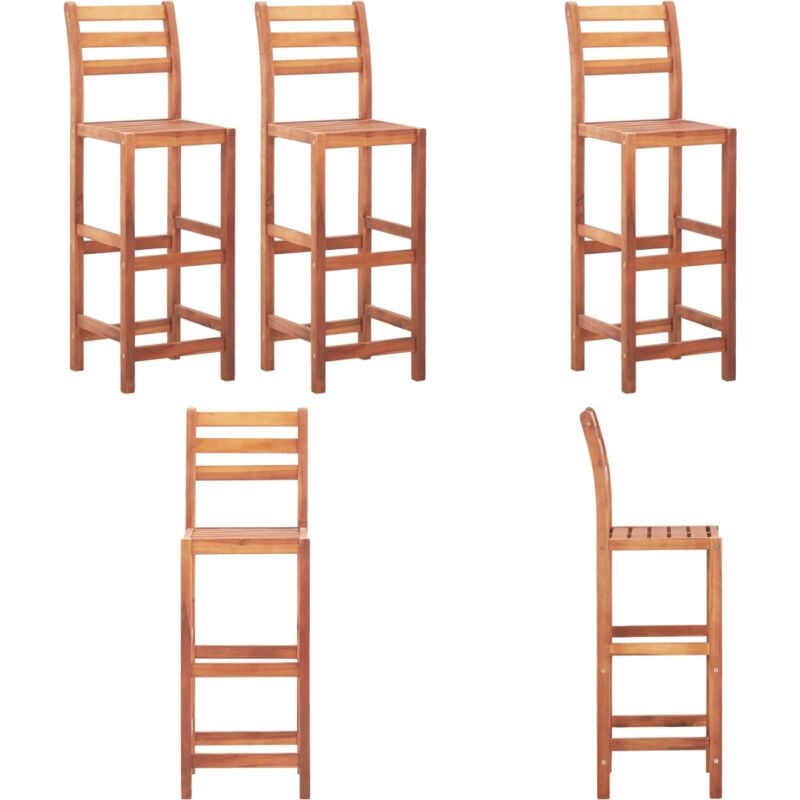 Barhocker 2 Stk. Massivholz Akazie - Holz Barhocker - Akazientisch - Gartenmöbel - Outdoor Möbel - Barstühle - Home & Living