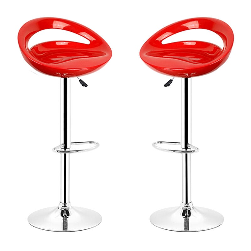 Barhocker 2er Barstuhl Tresenhocker ABS Küchenhocker Barhocker höhenverstellbar ,Rot