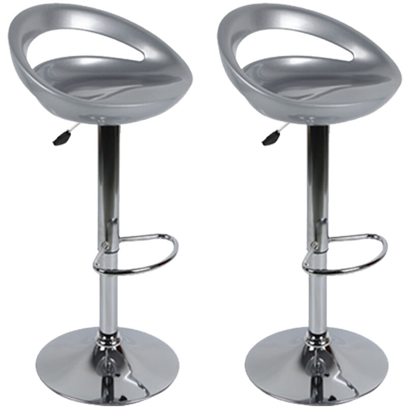 Barhocker 2er Barstuhl Tresenhocker ABS Küchenhocker Barhocker höhenverstellbar ,Grau