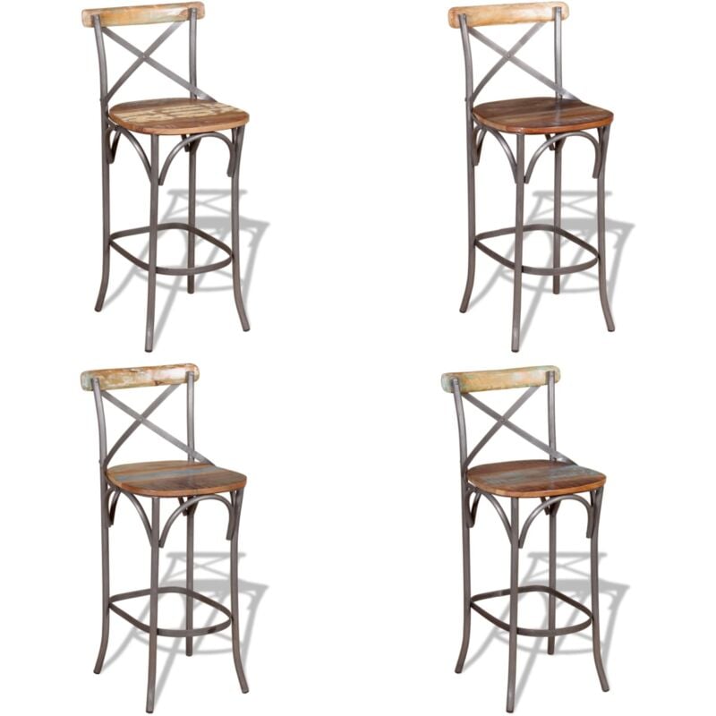 Vidaxl - Barhocker Altholz Massiv - Holz Barhocker - Antik Stil Barstuhl - Recyceltes Holz - Handgefertigter Barstuhl - Designer Barstool - Home &