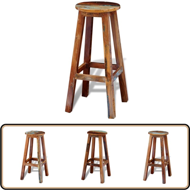 Vidaxl - Barhocker Altholz Massiv - Vintage Barhocker - Holz Barhocker - Barhocker Massiv - Retro Barhocker - Handgefertigter Barhocker