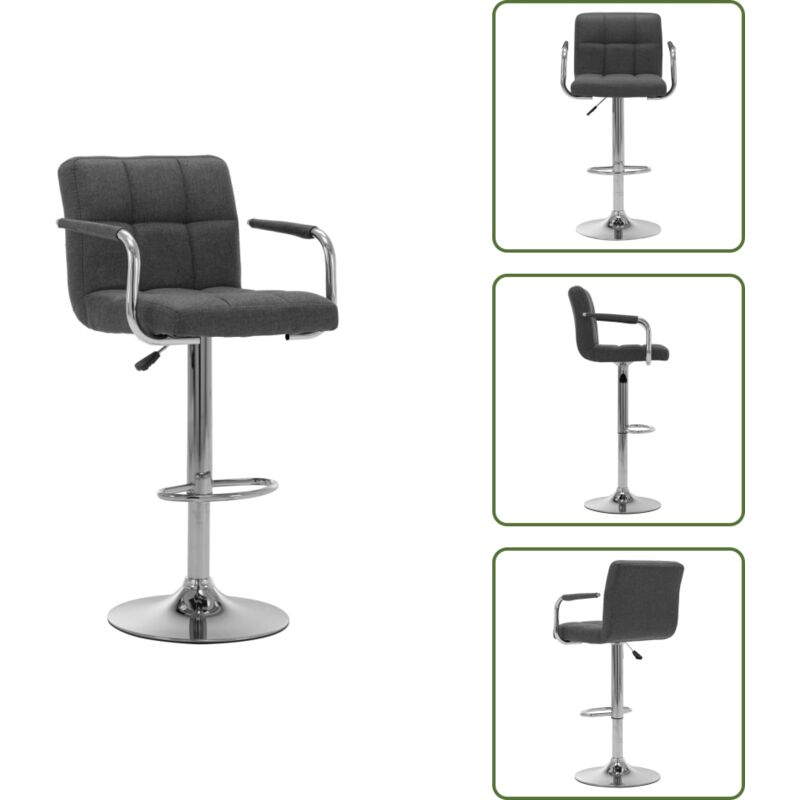 Barhocker Dunkelgrau Stoff - Barhocker - Küchenhocker - Esszimmerstuhl - Drehbares Bürostuhl - Moderner Sessel