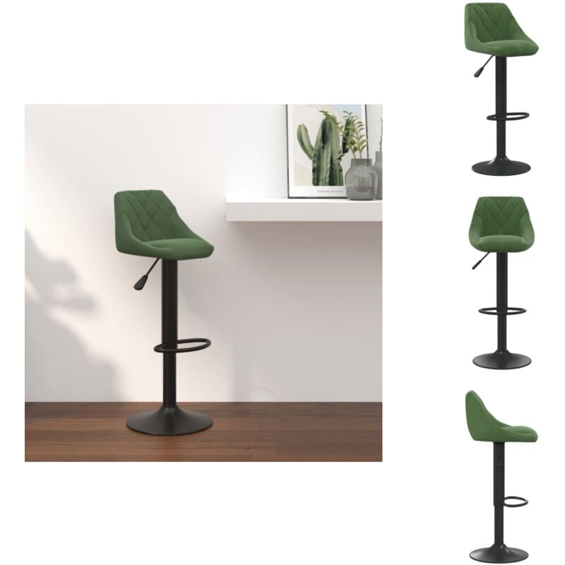 Vidaxl - Barhocker Dunkelgrün Samt - Barhocker - Tresenhocker - Thekenhocker - Barstuhl
