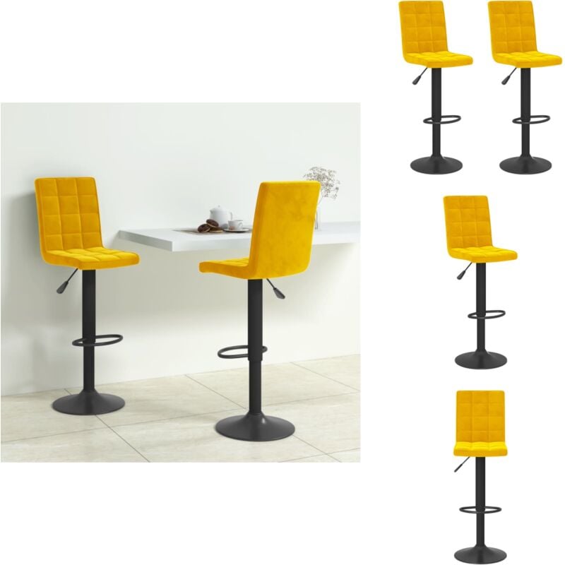 Vidaxl - Barhocker 2 Stk. Senfgelb Samt - Barhocker - Sessel - Samtsessel - Küchenhocker - Barstuhl
