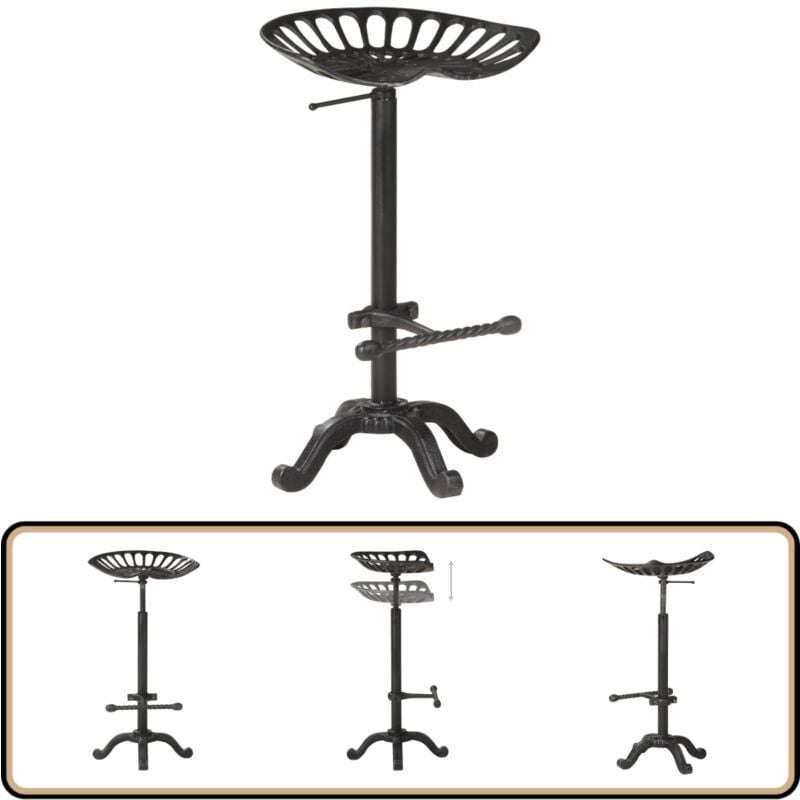 Vidaxl - Barhocker Schwarz Gusseisen - Barhocker - Gusseisen Stuhl - Küchenstuhl - Hochstuhl - Bar Stool