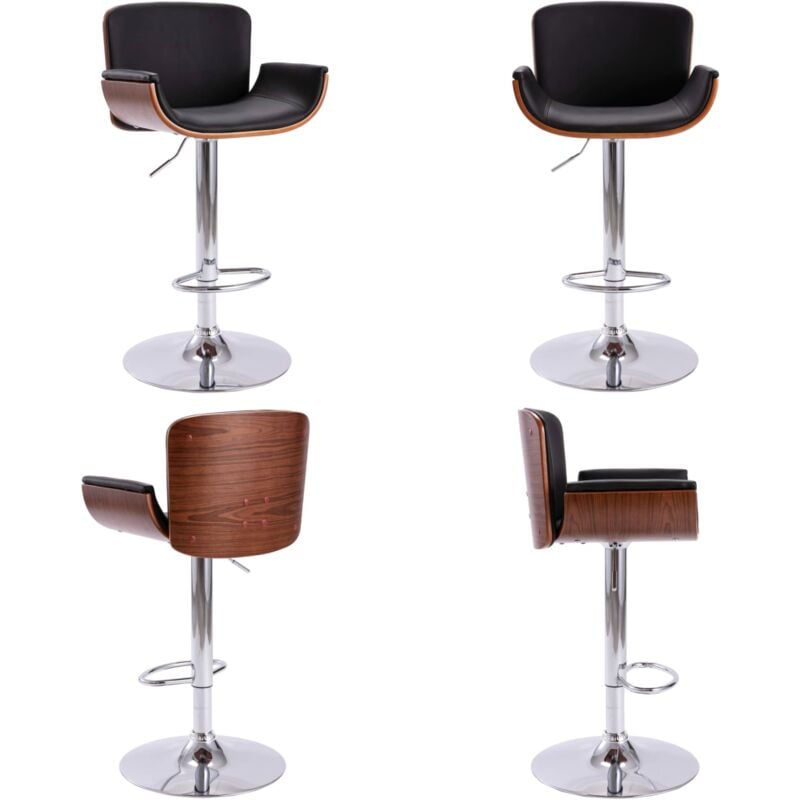 Barhocker Schwarz Kunstleder - Barhocker - Küchenstuhl - Esszimmerstuhl - Designer Stuhl - Moderner Stuhl - Home & Living