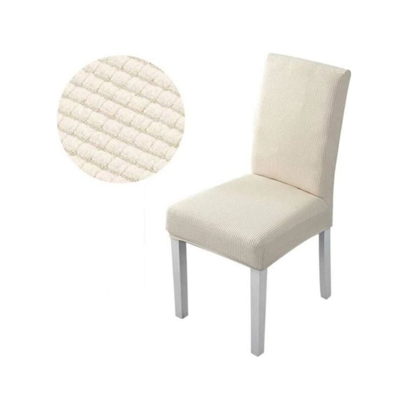 4 Stück Stretch-Stuhlhussen, dicker Stuhlbezug, Beige, geeignet für eine Vielzahl von Szenarien, Zuhause, Hotel, Restaurant, Büro
