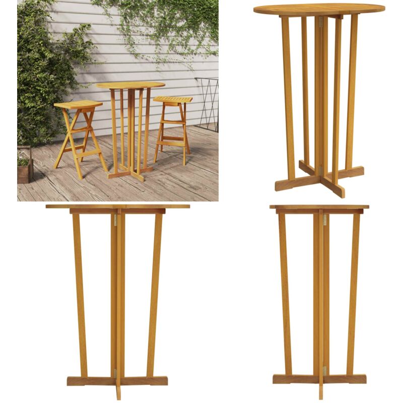 Bartisch Klappbar 90x65x105 cm Massivholz Teak - Holz Tisch - Gartenmöbel - Esszimmertisch - Outdoor Möbel - Balkonmöbel - Home & Living