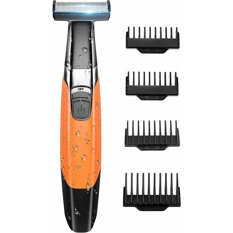 FOREHILL Waschbarer Herren-Barttrimmer, USB-wiederaufladbarer kabelloser Elektrorasierer für Männer, Gesichts-/Körperbarttrimmer