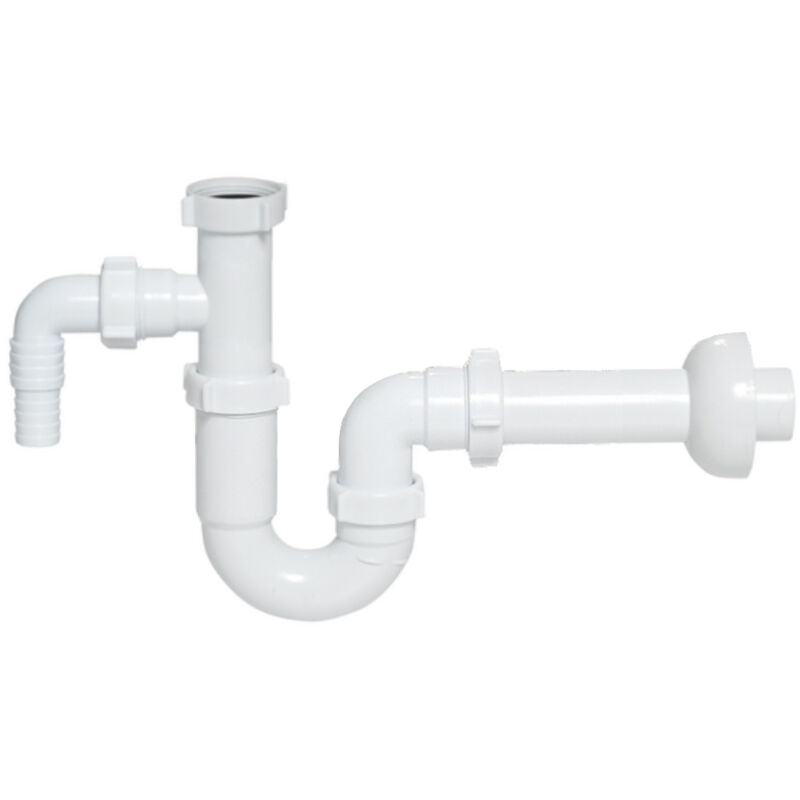 Waschtisch-Rohrsiphon 5/4' mm, Abfluss 32 mm, mit Abgang für Wasch-/Geschirrspülmaschine