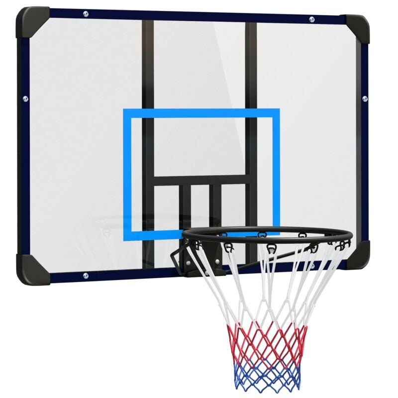 Sportnow - Basketballkorb mit Rückwand, Outdoor Basketballbrett mit Ø45 cm Stahlkorb und Netz, Wandmontage, Basketball Board für Kinder Jugendliche