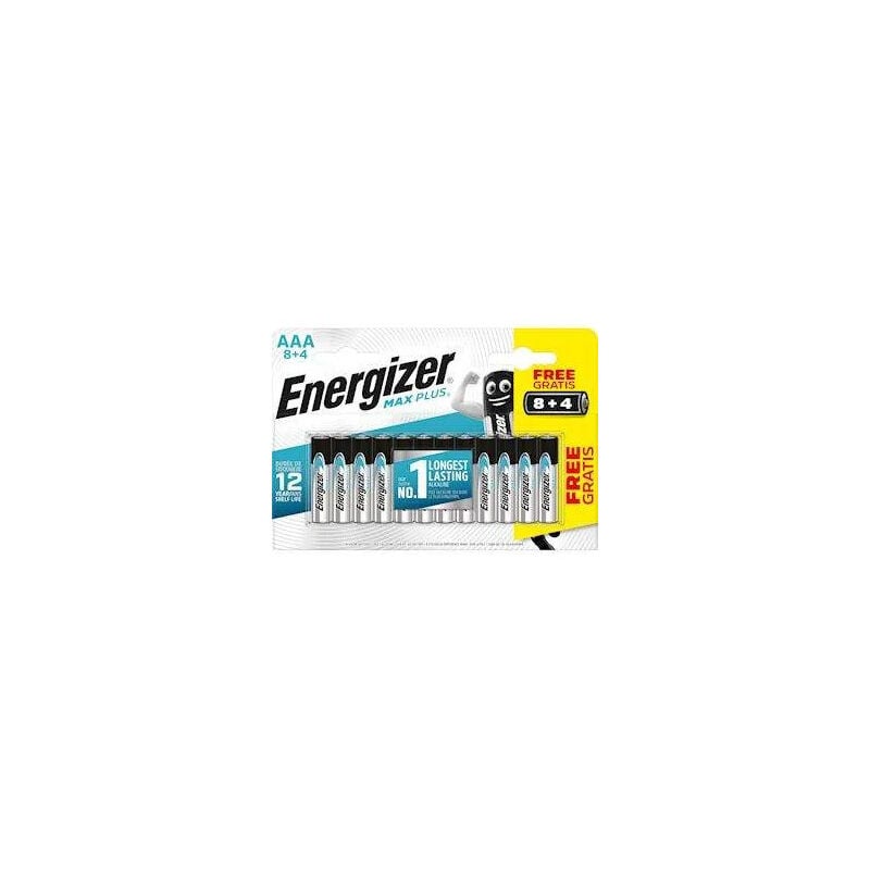 Energizer - Batterien aaa LR6 1.5V Alkaline Max plus, Packung mit 8+4 Batterien.
