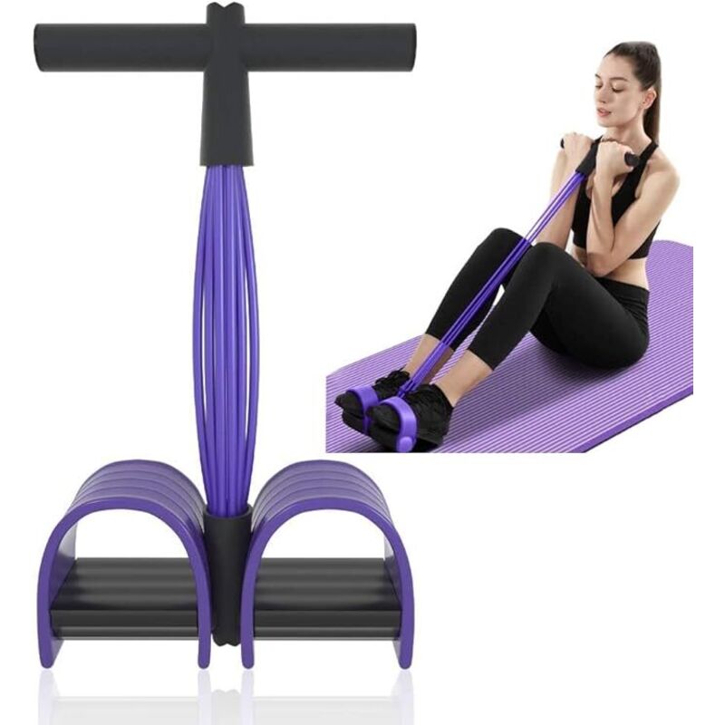 Bauchtrainer, Sit-Up Trainingsgeräte Bodybuilding Expander Ganzkörpertrainer für Zuhause 6 Tubes Elastische Zugseil Multifunktions-Leg-Exerciser für