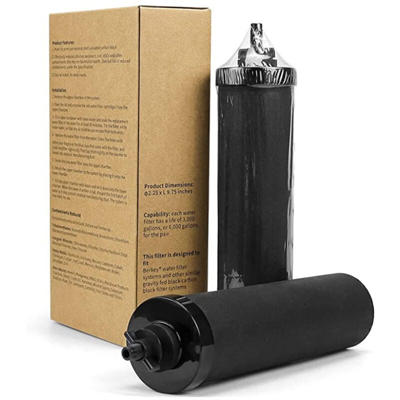 BB9-2 Wasserfilter, kompatibel mit Ber-key Purification Elements, Black Element Cartridge, Premium-Wasserfilter, kompatibel mit Series Travel Big