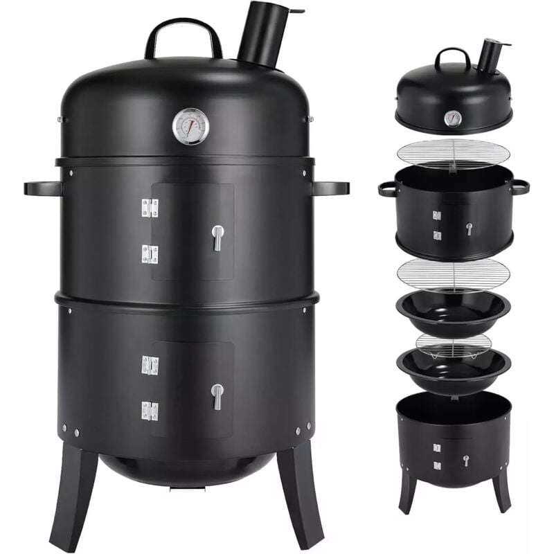 Bbq Smoker mit Kamin, Holzkohlegrill, Fass-Smoker, bbq Holzkohlegrill, Smoker Räucherofen
