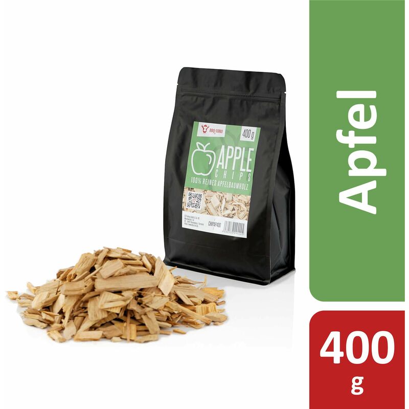 BBQ-Toro Apfel Räucherchips 400 g, Smokerchips für Gasgrill, Smoker, BBQ, rauchintensiv, Apfelholz