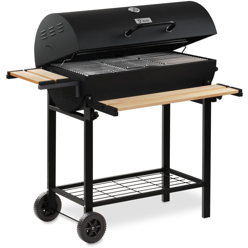 Holzkohle Grillwagen Premium Holzkohlegrillwagen fahrbar, inkl. Thermometer, Smoker Grill - Bbq-toro
