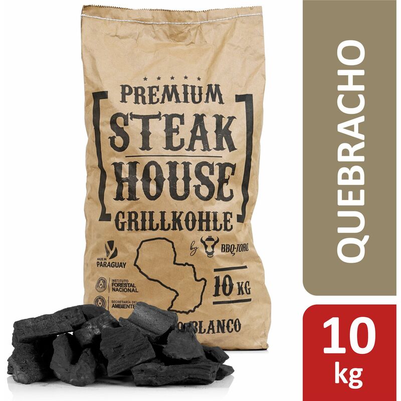 BBQ-Toro Premium Steak House Grillkohle 10 kg Querbracho Blanco