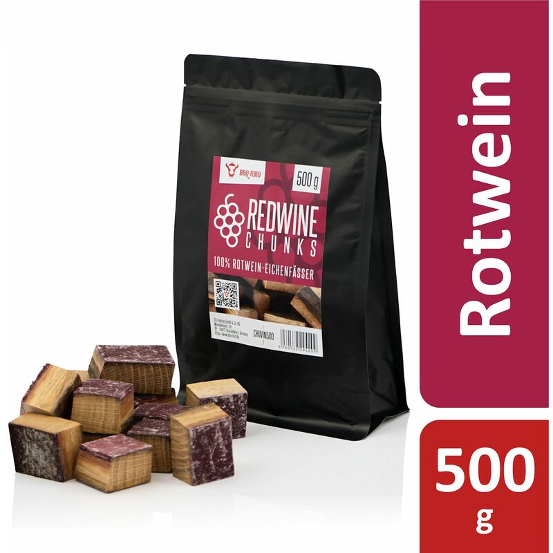 BBQ-Toro Rotwein Räucherchunks 500 g, Räucherklötze für Gasgrill, Smoker und BBQ, Holzchunks