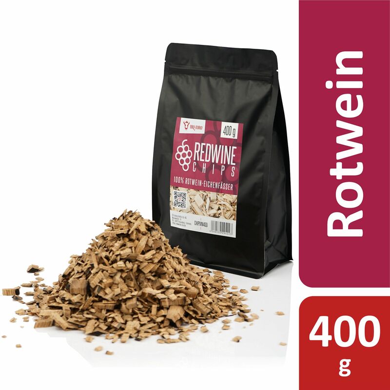 Rotwein Räucherchips 400 g, Smokerchips für Gasgrill, Smoker, bbq, räuchern, Grillzubehör - Bbq-toro