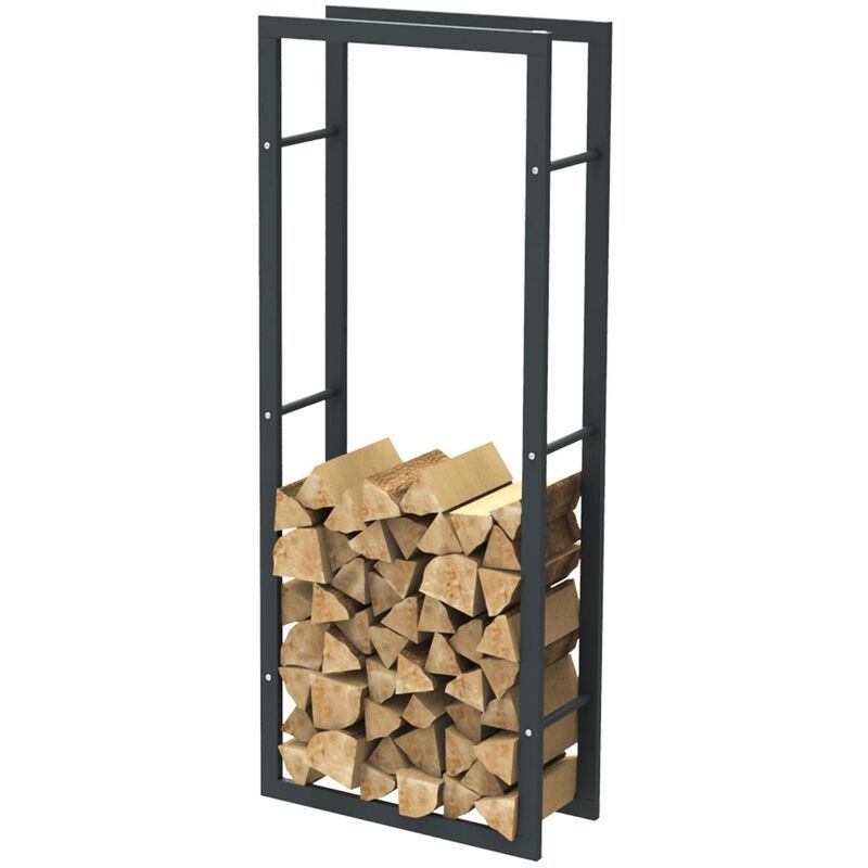 Bc-elec - HHWPF0004 Holzablage aus schwarzem Stahl 150x60x25CM, Rack für Brennholz, Kaminholzablage.