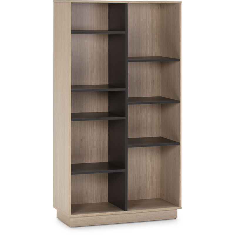 Vs Venta-stock - Bücherregal Bücherregal Vigo 150x80 cm, Büro Bücherregal, Eiche/Grau, 80 x 33 x 150 cm