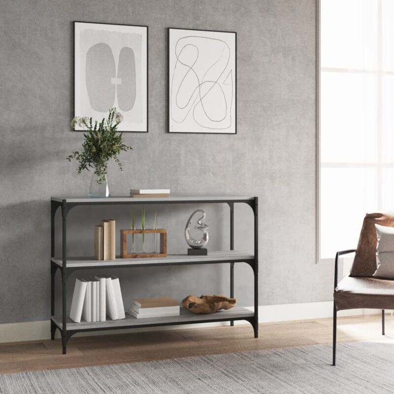 Vidaxl - Bücherregal Grau Sonoma 100x33x70,5 cm Holzwerkstoff und Stahl