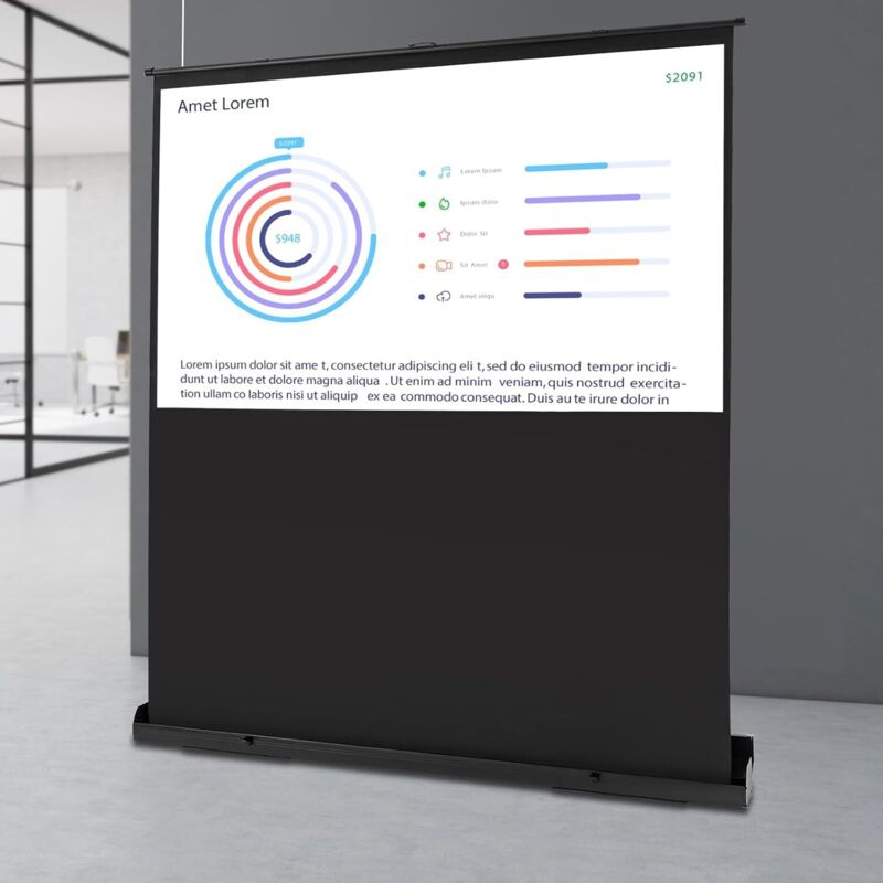 Beamer Leinwand, Pull-up Kontrastleinwand Leinwand Beamer Tragbare 4K und 8K Ultra High Definition Videos, Projector Screen Roll up 16:9 für