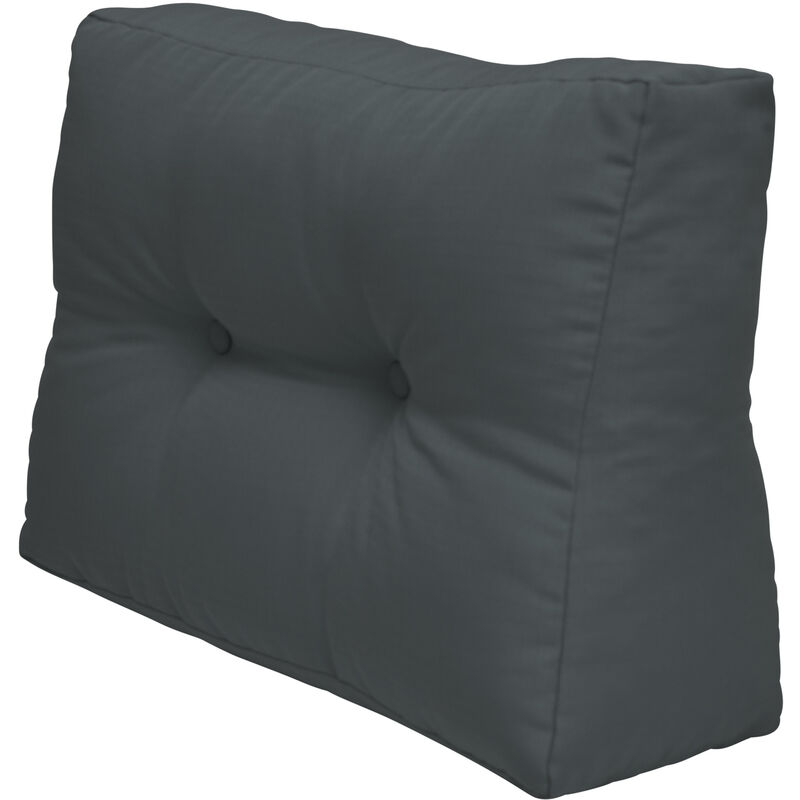 Palettenkissen Seitenkissen eco Elements Graphitgrau, 60x40x20 cm - Beautissu