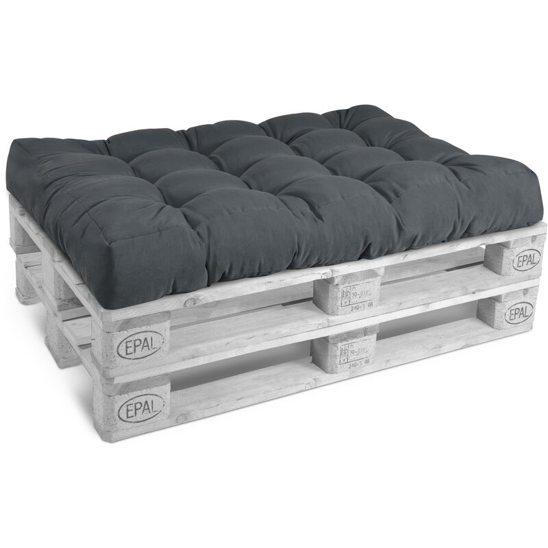 Palettenkissen Sitzkissen Style Graphitgrau, 120x80x15 cm - Beautissu