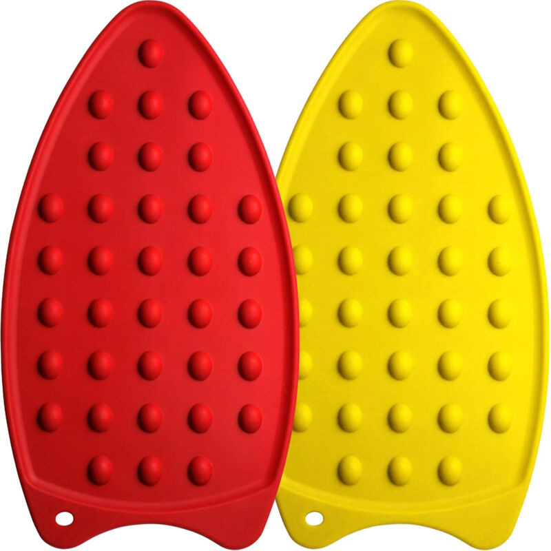 BEBUSINGOTO 2-teiliges Bügelkissen, isolierendes Bügelbrett, Lockenwickler, klappbares Bügelbrett, Bügelmatte aus Wolle, hängendes Bügelbrett (rot +