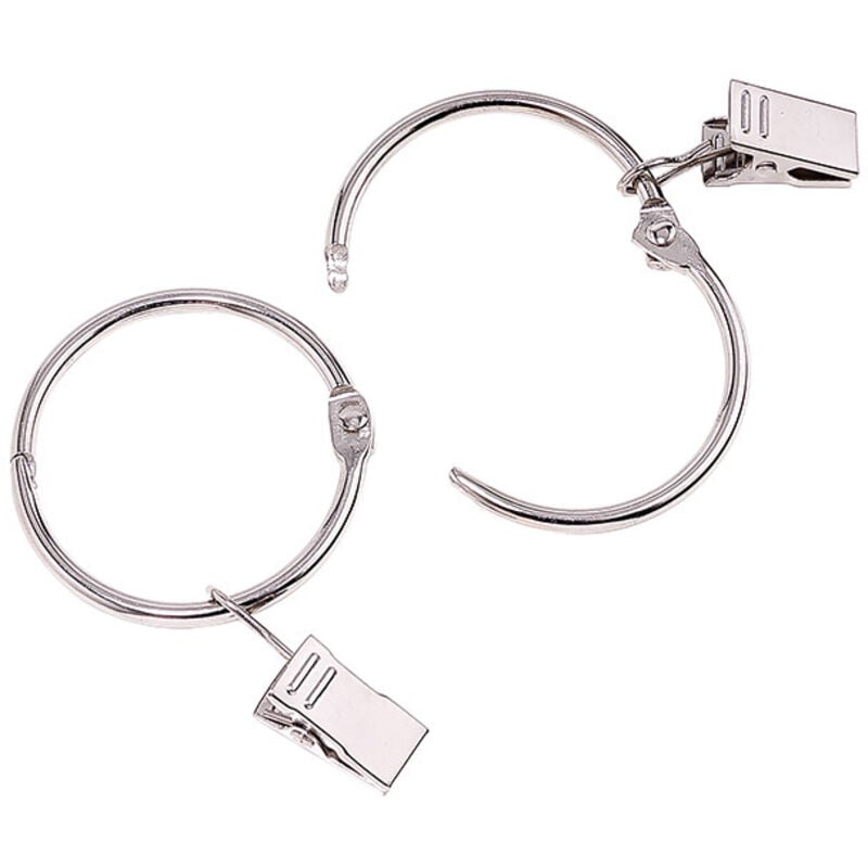 BEBUSINGOTO 20 Stück Vorhang-Clipringe aus Metall, einfaches Öffnen und Schließen, für schwere Vorhänge und leichte Vorhänge (Silber)