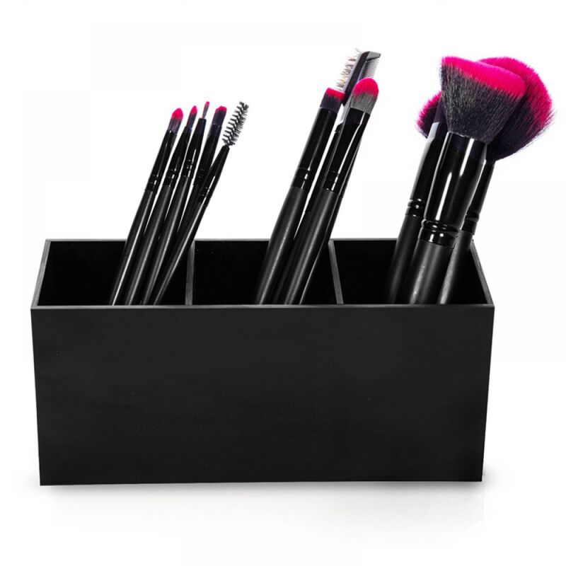 BEBUSINGOTO 3-Fach Make-up-Pinsel-Organizer, Kunststoff, Aufbewahrungsbox für Kosmetikstifte, Make-up-Organizer
