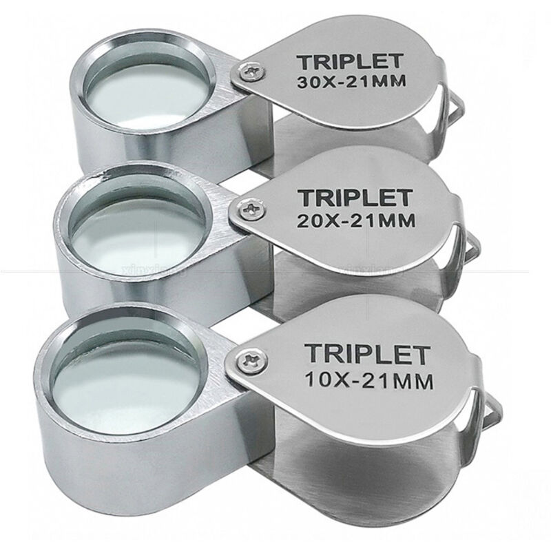 BEBUSINGOTO 3 Stück beleuchtete Schmucklupe 10X 20X 30X Lupe Juwelier-Augenlupe LED/UV-Handlupe für Naharbeit beim Steinsammeln