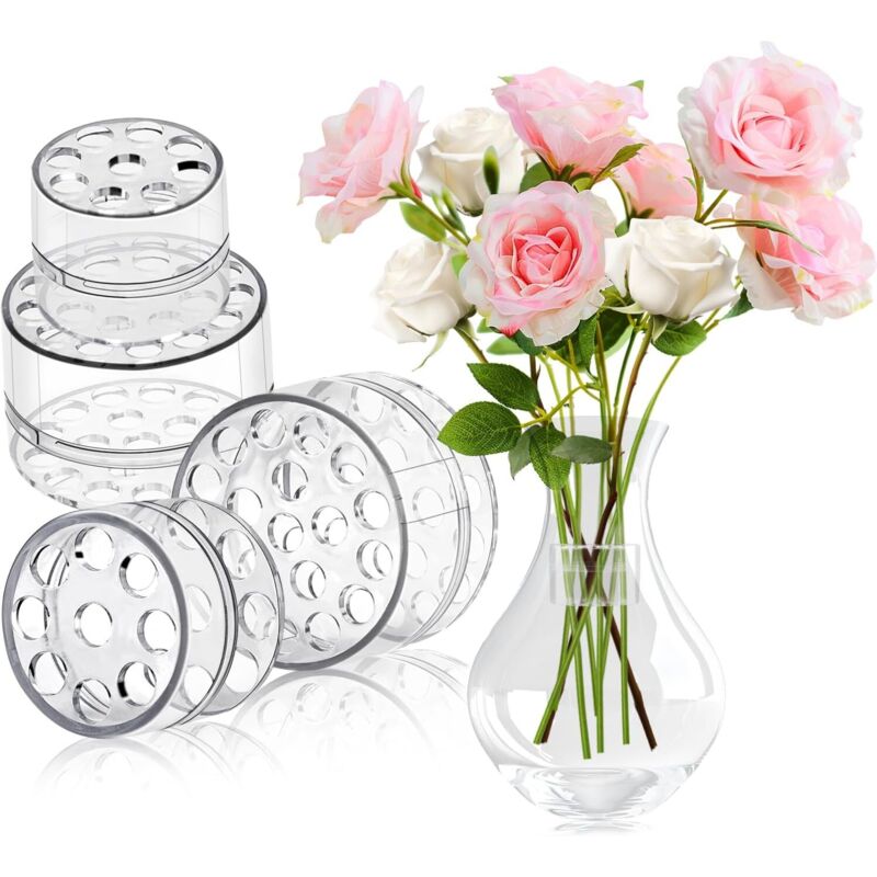 BEBUSINGOTO 4er-Set Ikebana-Spiral-Stielhalter für Blumen, DIY-Brautstrauß-Set, Spiral-Ikebana-Stielhalter für Blumen, Brautstrauß,