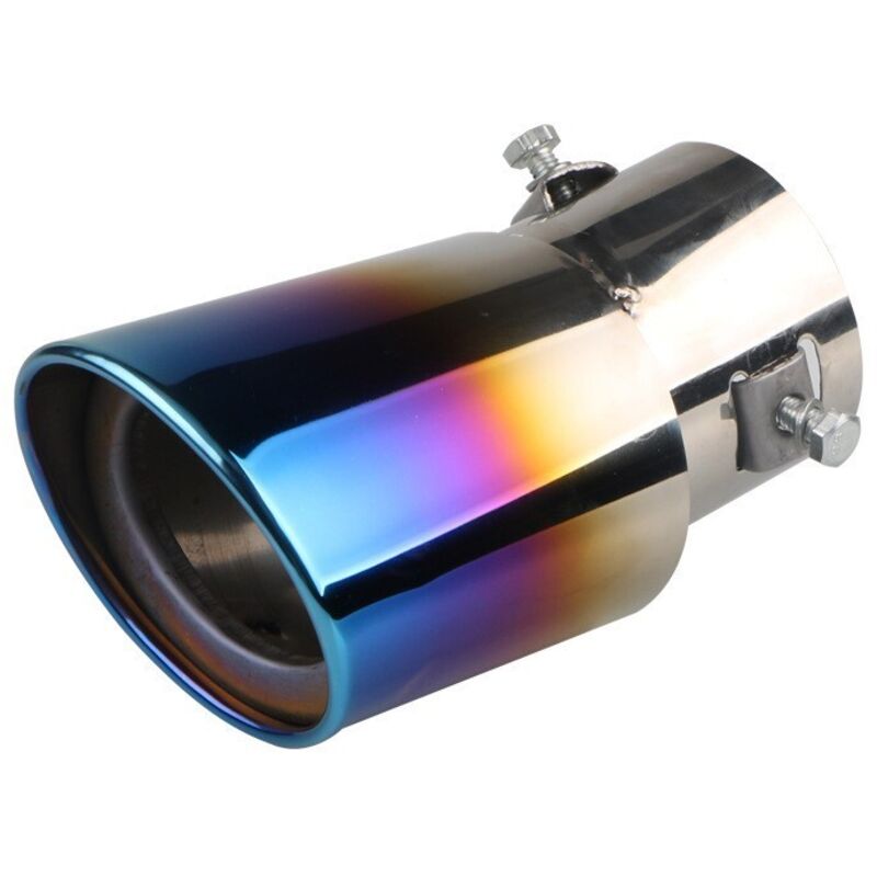 BEBUSINGOTO Auspuffblende, universelle Auspuffendkappe, Autoauspuffendstück aus Edelstahl und glänzendem Carbon, Autotuning-Zubehör für die meisten