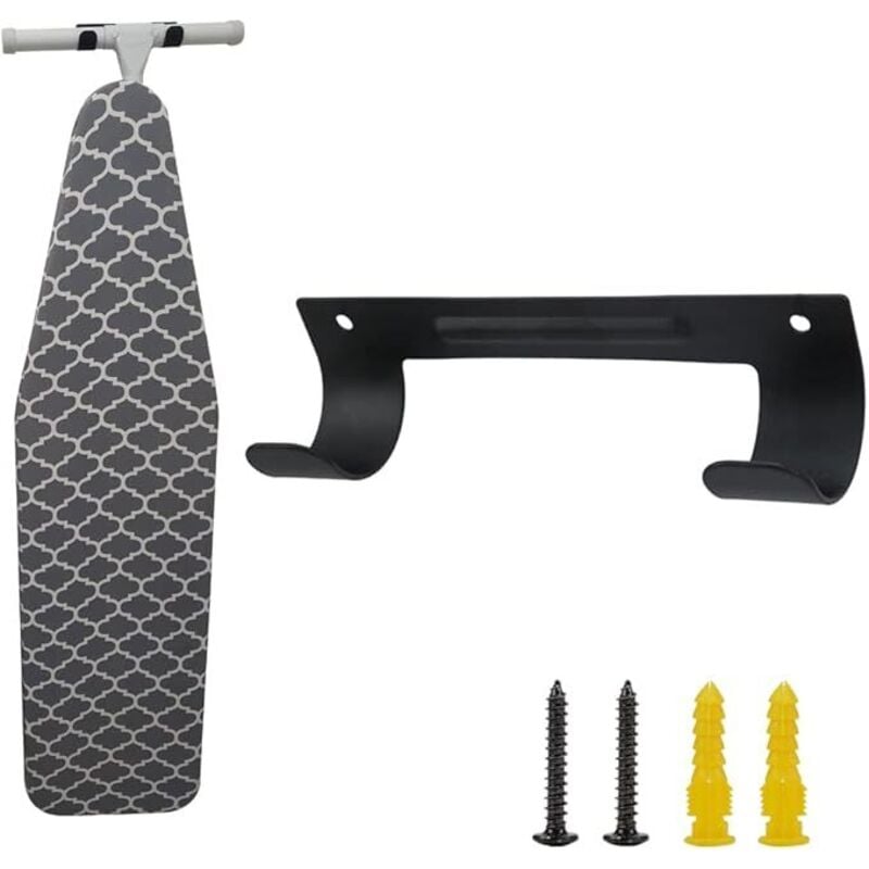 BEBUSINGOTO Bügelbretthalter zur Wandmontage, Bügelbrett-Aufbewahrungsregal, Wandaufbewahrungsregal für die Waschküche, Hängeregal, Kleiderbügel