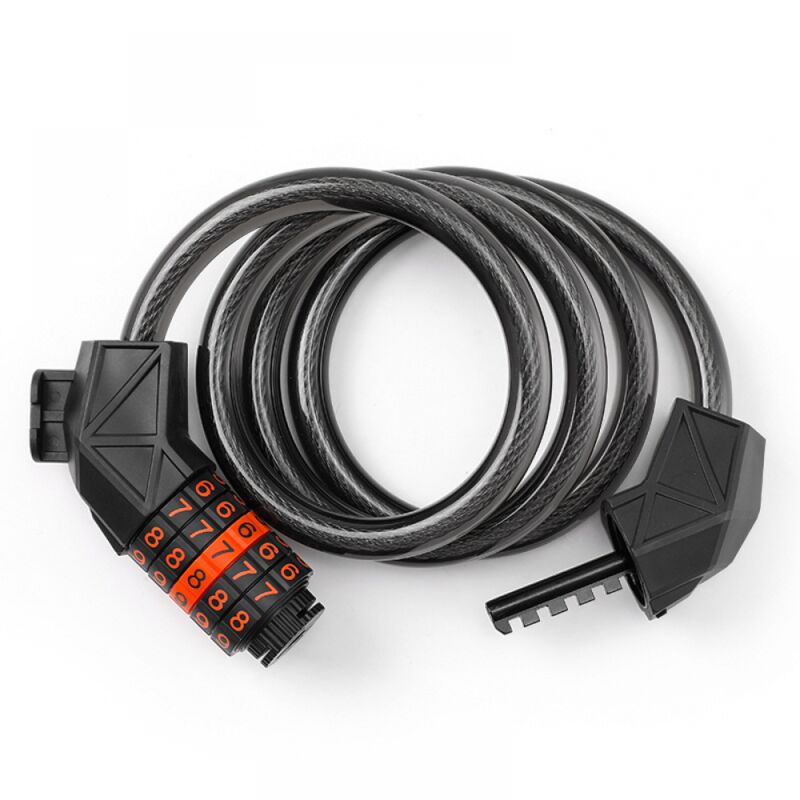 BEBUSINGOTO Diebstahlsicheres Fahrradschloss, Kabellänge 110 cm x 11 mm, mit 5-stelligem Smartcode, Schloss für Fahrrad Dreirad Roller