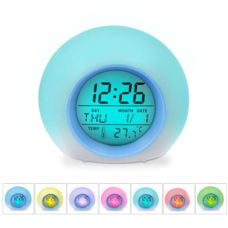 BEBUSINGOTO Digitaler Wecker, Digitaler Wecker mit LED Digitaler Wecker Zeit Temperatur Anzeige, Schlummerwecker Reisewecker