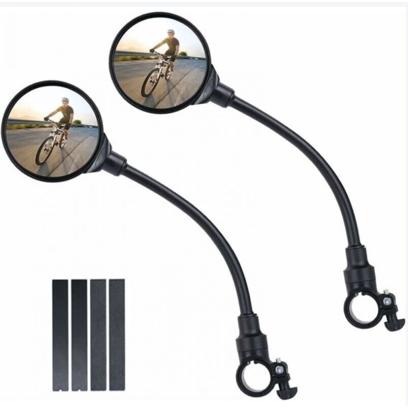 BEBUSINGOTO Fahrradspiegel, 2 Weitwinkel-Fahrradspiegel mit 360°-Drehung, konvexe Acryl-Sicherheitsspiegel für 22-30 mm Lenker, Fahrradzubehör für