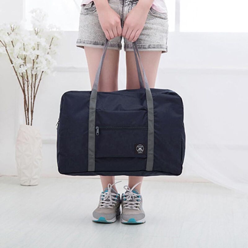 BEBUSINGOTO Faltbarer Reise-Turnbeutel, Sporttasche, Sporttasche mit Trolley-Abdeckung (Marineblau)