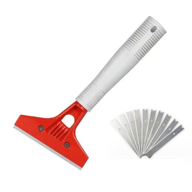 BEBUSINGOTO Industrieschaber mit 10 Klingen, Plancha-Schaber für Tapeten, Schaber für Glas, für Kleber, Fensterfliesen, Auto, Spiegel, Reiniger